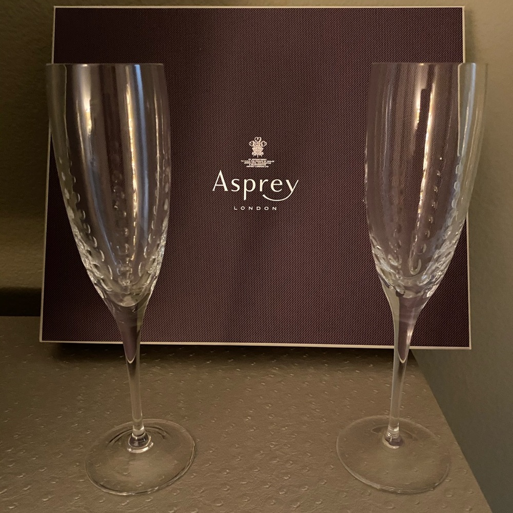 NWT Asprey Bubble Champagne Flutes